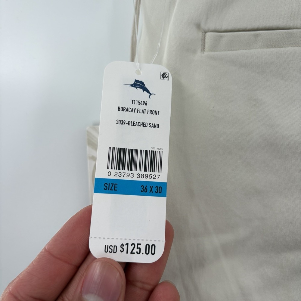 Tommy Bahama Boracay Chino Pants Men's 36 x 28 Bleached Sand Flat Front $125 NWT - Picture 5 of 11